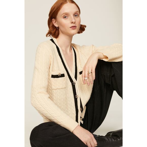 Sandro Cable Knit Cardigan - Size 1 - Picture 5 of 5